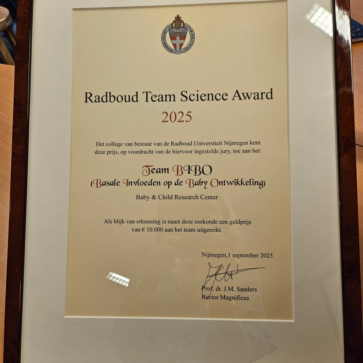And the Radboud Team Science Award 2025 goes to… the BIBO study!